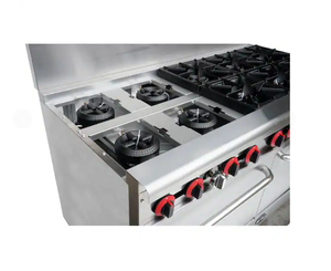Estufa de gas comercial de 60 pulgadas y 5.9 pies cúbicos con 10 quemadores y horno doble en acero inoxidable - Product Image 3
