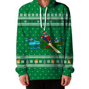 2025 Winter <b>Christmas</b> 100% Cotton Fleece Pullover <b>Hoodies</b> for Women Men Oversized 3D Embroidery Eco-Friendly Made in Pakistan - Product Image 2