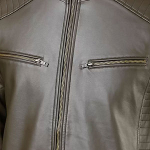 Veste en cuir à la mode pour hommes avec col montant couleur personnalisée High Street article frais teint en état neuf pour l'hiver - Product Image 6
