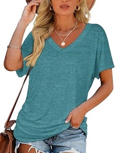 Camiseta de Algodón 100% con Cuello en V, Manga Corta y Transpirable, Corte Regular, Fabricación Personalizada OEM ODM al por Mayor - Product Image 2