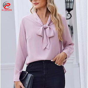 Chemisier d'affaires formel en Spandex solide et officiel, uniforme de bureau social formel blanc, chemises habillées d'affaires pour femmes - Product Image 3