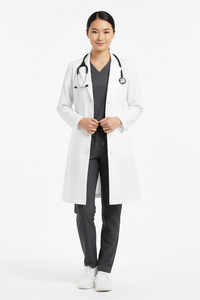 Médico médico laboratorio bata Unisex blusa blanca tejida Spandex/algodón cómodo personalizado Hospital uniforme proveedor ropa - Product Image 2