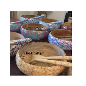 Marvelous Design Printed Wooden Food Serving <b>Bowl</b> Premium Quality Round Shape <b>Dessert</b> Serving <b>Bowl</b> <b>For</b> Sale - Product Image 3