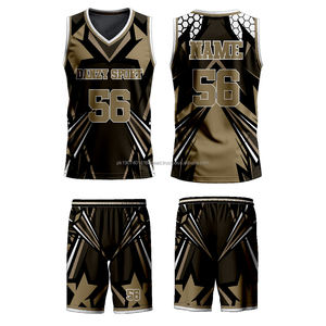 Uniformes de Baloncesto Americanos Personalizados de Alta Calidad y Transpirables con Logotipo Impreso Personalizado, Material 100% Poliéster - Product Image 2