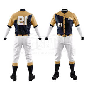 เครื่องแบบกีฬาเบสบอลแห้งเร็วใส่สบายผ้าซับลิเมชันเต็มตัวกระดุมเต็ม - Product Image 4