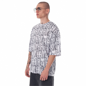 Chemises surdimensionnées pour hommes Tour Custom Plain White Branded Drop Shoulder t-shirts Col Logo personnalisé T Shirt for OEM Short Set - Product Image 4