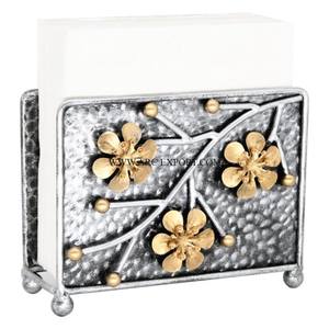 Soporte de almacenamiento de tejido Espejo brillante Mesa de acero inoxidable pulido Martillado Tamaño grande con tejido de metal de Calidad exclusiva - Product Image 4