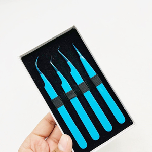 คีมคีบขนตาสีฟ้าพลาสม่า10มม. ทำจากสเตนเลสสตีลแข็งแรงปลายแหลมโค้งเรียบใช้ส่วนตัว - Product Image 5