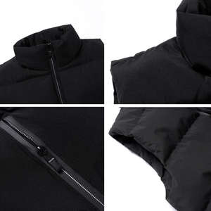 Veste matelassée légère en toile à col montant coupe-vent pour homme, vente en gros ODM personnalisée, veste d'hiver chaude - Product Image 4