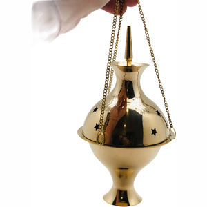 Brûleur d'encens en laiton fini Antique Design traditionnel brûleur d'encens en laiton Design Antique décor à la maison décor de chambre fabriqué en inde - Product Image 4