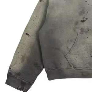 Sudadera con Capucha Lavada al Ácido Personalizada, Estilo Vintage, Algodón Desgastado, Talla Grande, Estilo Urbano, con Cierre, Unisex, Bordado 3D para Invierno - Product Image 3