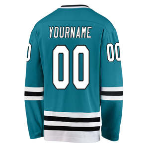 Vente en gros 100% polyester sublimation personnalisée transfert de chaleur logo maillot de hockey sur glace style logo personnalisé pas cher prix OEM - Product Image 5