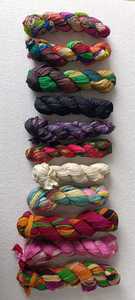 custom made <b>recycled</b> sari silk ribbons made from <b>recycled</b> silk fabrics ideal for resale by <b>yarn</b> and fabric supply stores - Product Image 3