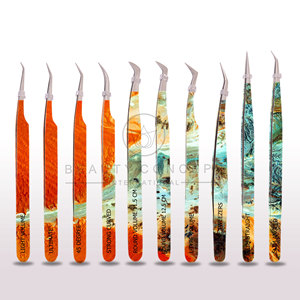 High Quality Color Coated <b>Eyelash</b> Extension Tweezers Designed for Professional Lash Artists and Technicians Ergonomic Design - Product Image 3