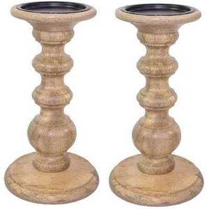 Juego DE CALIDAD DE EXPORTACIÓN DE 3 portavelas de madera con diseño llamativo portavelas de madera de mango para decoración de eventos de boda - Product Image 5