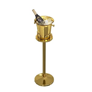 Enfriador de botellas de cerveza y champán de acero inoxidable, accesorio decorativo de Metal para boda, con logotipo, vajilla, cubo moderno para bañera de bebidas - Product Image 5
