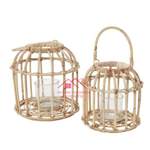 Tamaño personalizado para la decoración del hogar a precios al por mayor farol de vela de suelo de caña hecho a mano - Product Image 3