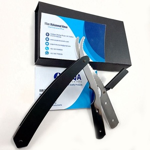 Rasoir droit pliable de qualité supérieure avec lame remplaçable pour le rasage et le toilettage des barbiers, avec poignée ergonomique - Product Image 3