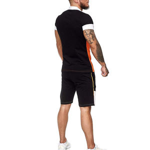 Ropa activa de la mejor calidad, cuello vuelto, manga corta, bloque de Color, ropa deportiva, entrenamiento, cómoda y transpirable de algodón - Product Image 3