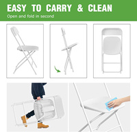 Chaise pliante légère en métal blanc empilable pour pique-nique, plages et fêtes