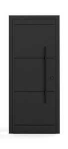 Puerta de entrada de metal serie C0m-f0rt a precio especial, interior negro fresado/negro liso, apertura a la izquierda, 210x90cm, rendimiento MOQ. - Product Image 2