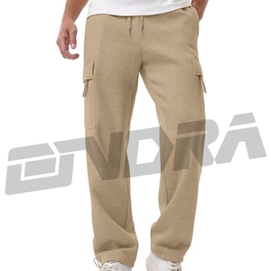 Pantalones cargo informales marrones para hombre, ajuste holgado, color sólido, diseño con cordones, estilo callejero, uso diario, deportes, correr, Vibe trending - Product Image 3