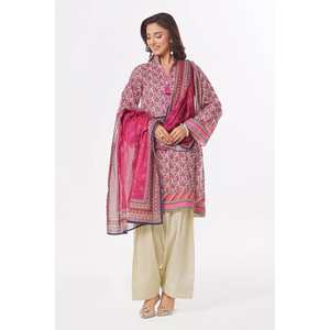 ชุดผ้าชีฟองสีเบจและชมพูแบบ 3 ชิ้น ไม่เย็บตะเข็บ สำหรับผู้หญิง สวมใส่ได้ทุกวัน พร้อมตกแต่งพู่ห้อย - Product Image 4