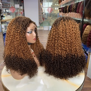 Factory Price Super Double Drawn <b>Pixie</b> Curly 18 Inches Virgin Human Hair 5x5 Lace Closure <b>Wig</b> - Product Image 4