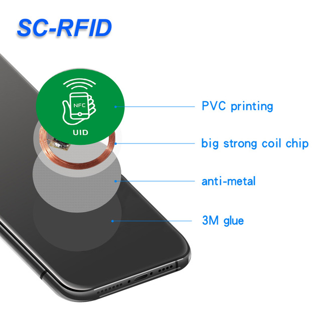 Wholesale Custom NFC 216 RFID Sticker Self Adhesive Mobile Phone NFC Tag for Consumer Smart Application