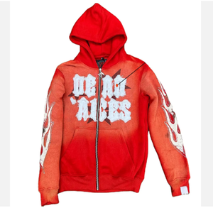 Sudadera con capucha y cremallera personalizada para hombre con logotipo bordado Patrón de ropa de calle Efecto de decoloración del sol Diseño recortado para el invierno - Product Image 2