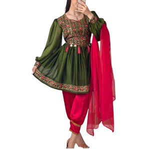 ชุดเสื้อผ้าสไตล์ afghani kuchi แบบระบายอากาศได้สำหรับผู้หญิงเสื้อผ้าแบบลำลองสำหรับงานแต่งงานโลโก้ออกแบบได้ตามต้องการ - Product Image 3