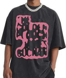 เสื้อยืดสำหรับผู้ชายทรงหลวมพิมพ์ลายเสื้อ100% ซักได้เสื้อแนวสตรีทเสื้อซักแบบกรดออกแบบได้ตามที่ต้องการ - Product Image 4