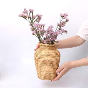 Wholesales Hand Woven Rattan Planter Flower Pot <b>Baskets</b> Home Decoration Wicker <b>Baskets</b> Plant Pots for Indoor Plants Table Decor - Product Image 6