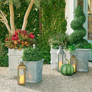 Decoración para el Hogar, Portavelas de Metal Gris Antiguo, Farol para Decoración de Exteriores - Product Image 2