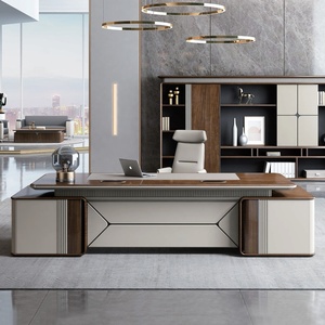 Bureau de direction moderne de luxe, bureau modulaire en bois pour PDG, poste de travail en forme de L, grand bureau de direction, ensemble de mobilier de bureau - Product Image 3