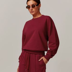 Sudaderas de Cuello Redondo para Mujer Talla Grande, 83% Algodón, 17% Poliéster, Lisas, Casuales, Deportivas, para Fitness - Product Image 1