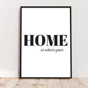 Impresión artística para el hogar, tamaño Din A4, 'El hogar es donde está tu corazón', Kunstdruck - Product Image 2