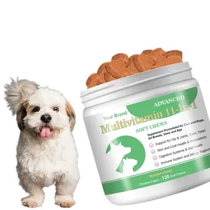 לוגו מותאם אישית OEM לעיסה רכה מולטי ויטמין טבעי פינוקי לעיסה אומגה 3 לכלבים חיסון ובריאות