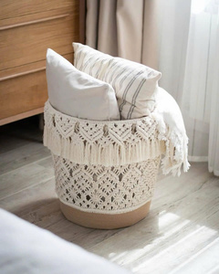 ตะกร้ามาคราเม่ตะกร้าทรงวงกลมสวยงาม - Product Image 4