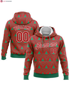 Cosido azul hielo rojo-blanco divertido Navidad 3D deportes pulóver Sudadera con capucha Premium alta calidad invierno estilo Casual con capucha - Product Image 6