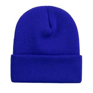 Bonnet d'hiver tricoté uni en acrylique avec broderie de logo personnalisé très vendu bonnets chauds et doux colorés - Product Image 3