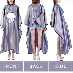 Tablier de barbier de couleur personnalisée Bavoir Meilleur design Tabliers de salon transparents à l'avant pour usage mobile Capes imperméables pour salon de femme - Product Image 3