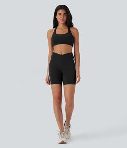 2024 Meilleur design Short court taille haute pour femmes Short décontracté en polyester de couleurs unies Respirant et pas cher - Product Image 5