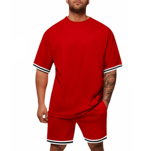 Nouveautés 2024 Ensembles courts en velours 2 pièces Chemise deux pièces en velours et ensembles courts respirants pour hommes de couleur unie d'été - Product Image 5