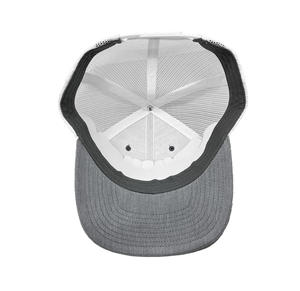 Sombreros de camionero de alta calidad, parche tejido personalizado, venta al por mayor, gorras deportivas ajustables para exteriores, gorras de camionero OEM, Gorras gris jaspeado - Product Image 3