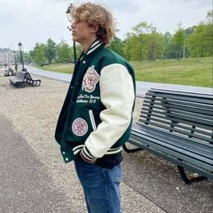 OEM Men's Vintage Winter Leather <b>Baseball</b> <b>Bomber</b> <b>Jacket</b> Custom Embroidered Logo Trending Varsity Style - Product Image 3