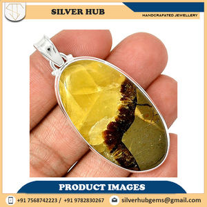 2025 Unique New Arrival 925 Sterling Silver Natural Yellow Septarian Colgante hecho a mano para la venta en precio al por mayor - Product Image 4