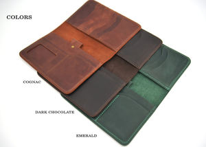 Wholesale Quality PTH-0010 Custom Logo <b>Leather</b> Card Holder Fashionable Long <b>Wallet</b> Open for Family Travel <b>Passport</b> Storage - Product Image 5