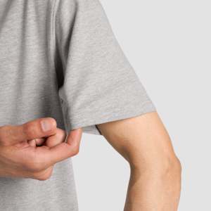 เสื้อยืดออกกำลังกายทรงสลิมฟิต สีเทาเฮเธอร์ สำหรับการฝึกความทนทานและการฝึกยิมนาสติก - Product Image 6