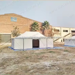 Tienda de campaña para refugiados con campana de lona de algodón 100%, ligera y móvil, retardante de fuego, resistente a los rayos UV e impermeable, cómoda - Product Image 1